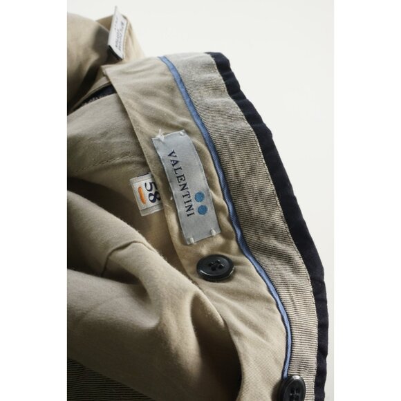 Valentini Mens US 42 x 31 Navy Blue Twill Stretch Cotton Flat Front Trouser Pant - Picture 7 of 11